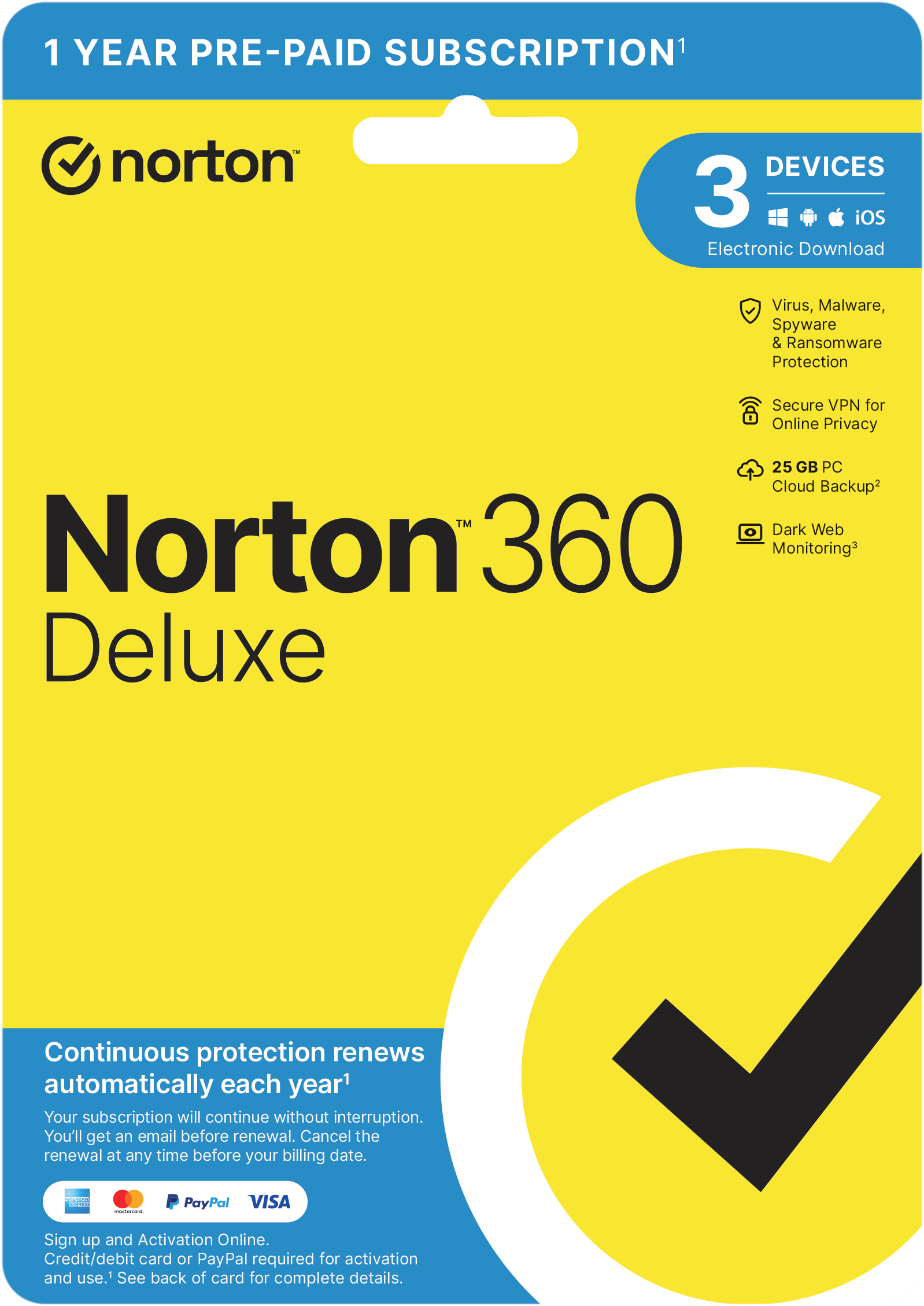 Norton 360 Deluxe 3 appareils USA