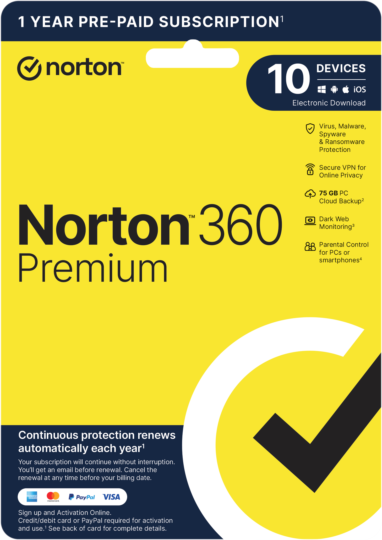 Norton 360 Premium 10 devices CANADA 